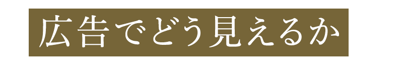 広告でどう見えるか